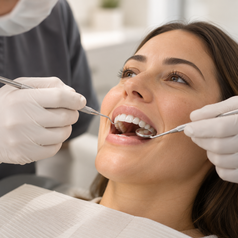 Close-up of a patient smiling in the chair
